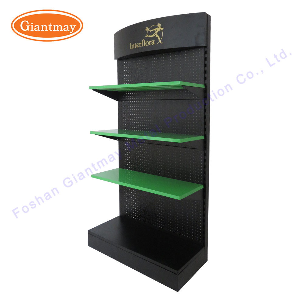 Hardware Pegboard Metal Exhibition Floor Display Stand