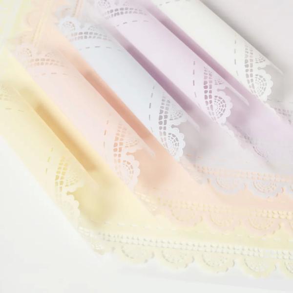 Buy cheap Lace Border Floral Packaging Paper Plastic Transparent Paper from wholesalers