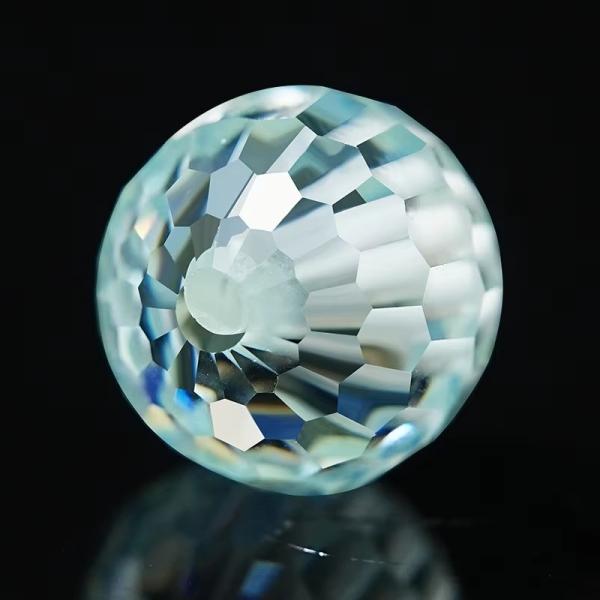 Buy cheap Gemstone Material Synthetic Lab Created Round Blue Moissanite Beads For Jewelry Making from wholesalers