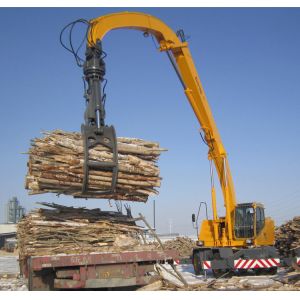 Buy cheap Folding Arm 23 Ton Material Handling Machine Hydraulic Wheeled Material Handler product