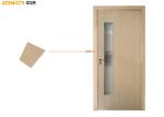 Vertical Glass 40mm Thick HPL Finish Plain Wooden Door