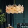 Buy cheap Post Modern Round Metal Led Pendant Lights Glass Lotus Leave Chandelier(WH-MI-308) from wholesalers