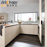Modular Wooden Kitchen Cabinets with Antique Style and Luxury Marble Top