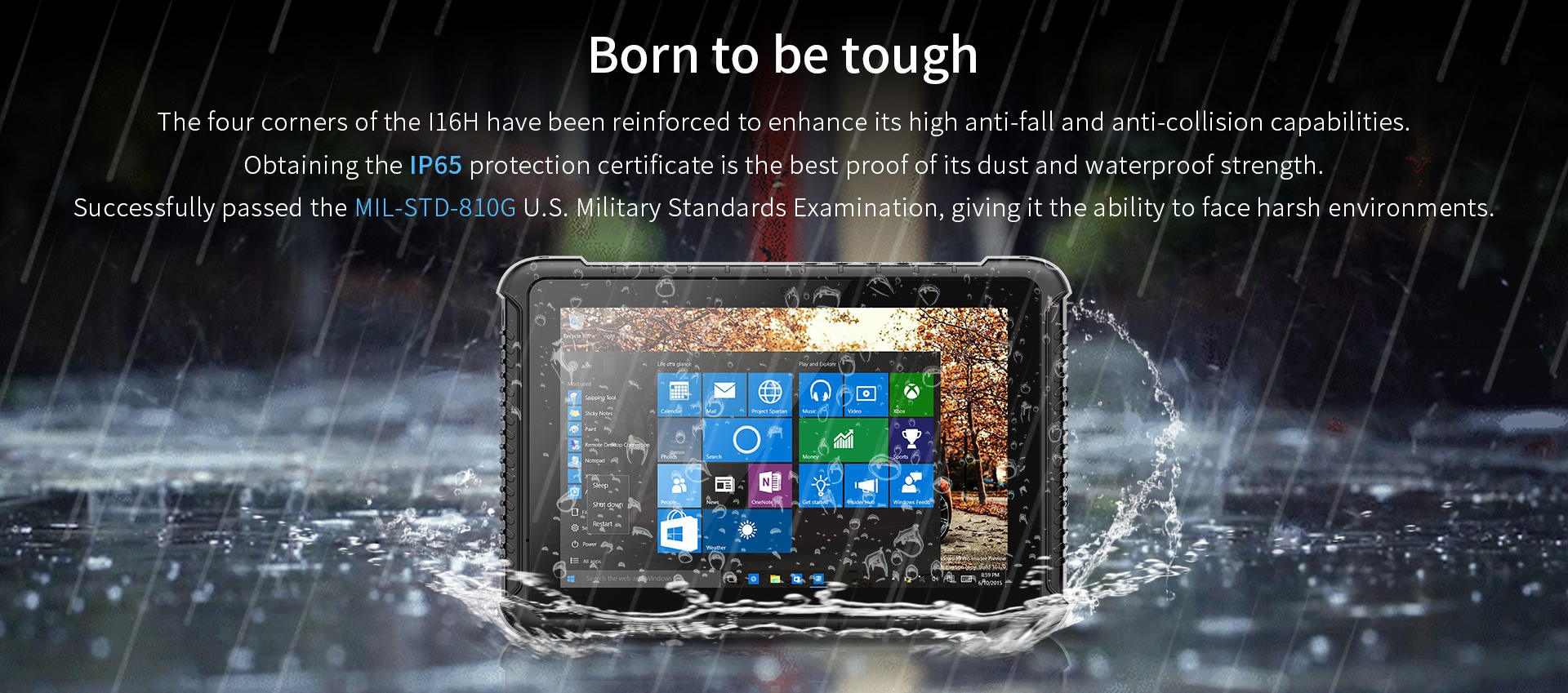 10-inch Rugged Win 10 Pro Tablet PC with Fingerprint RJ45 RS232 10000mAh Battery IP65