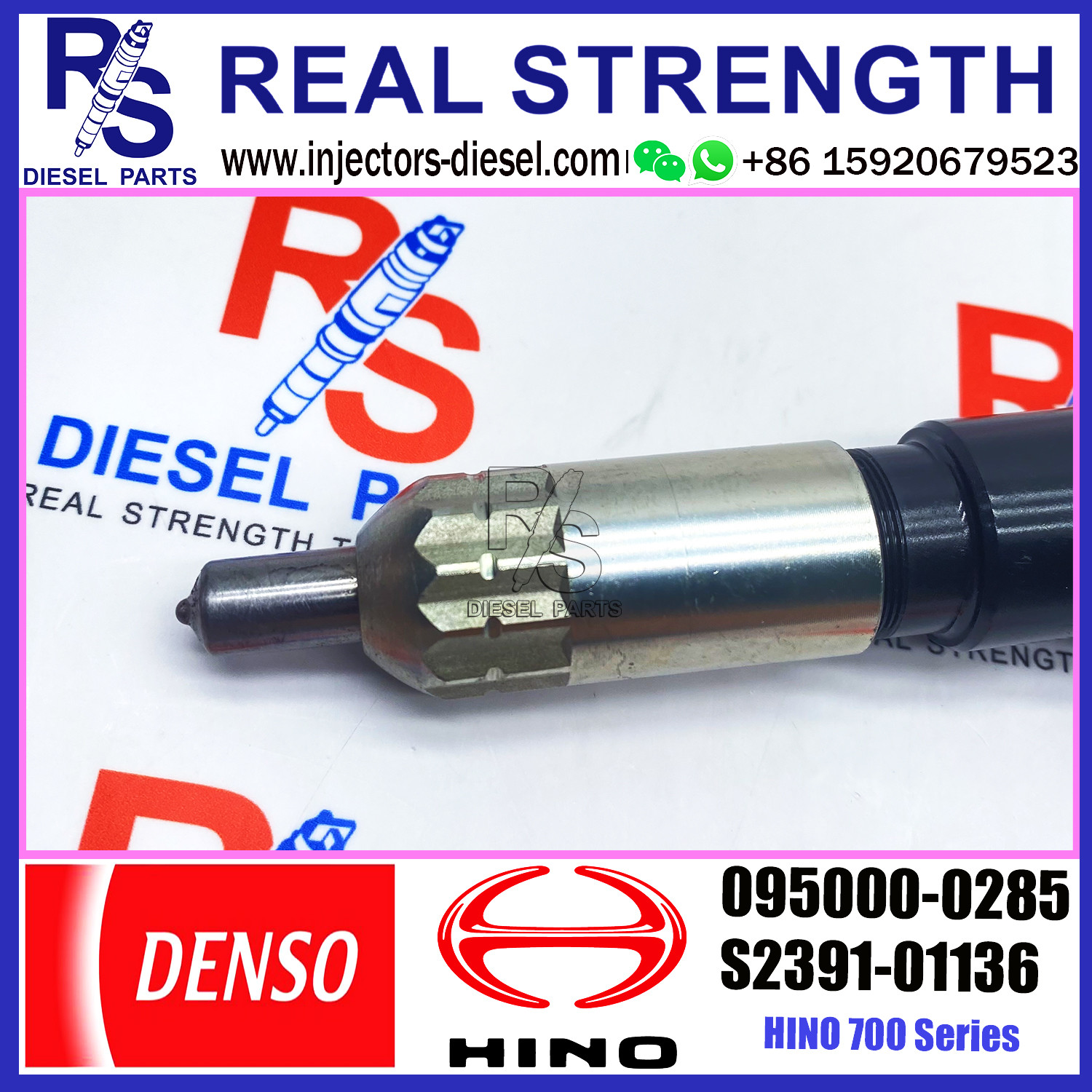 Common Rail Fuel Injector 095000-0284 095000-0285 9709500-028 For Hino F17D 23910-1135 23910-1136 S2391-01136