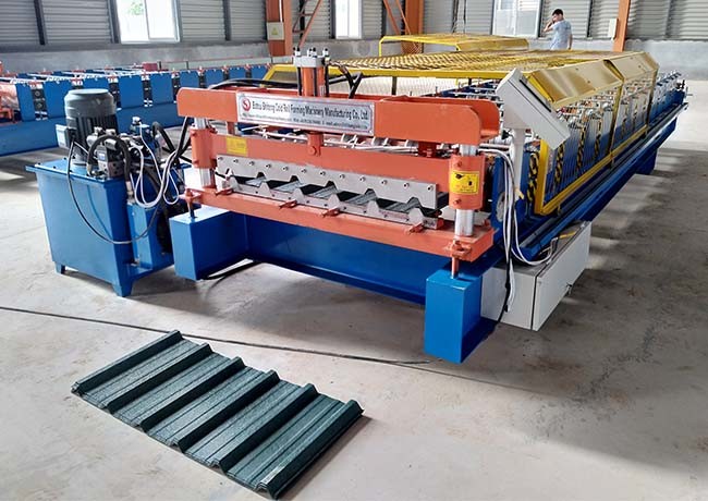 Color Steel Glazed Tile Roll Forming Machine , Aluminium Roll Forming Machine Weight 3.2T