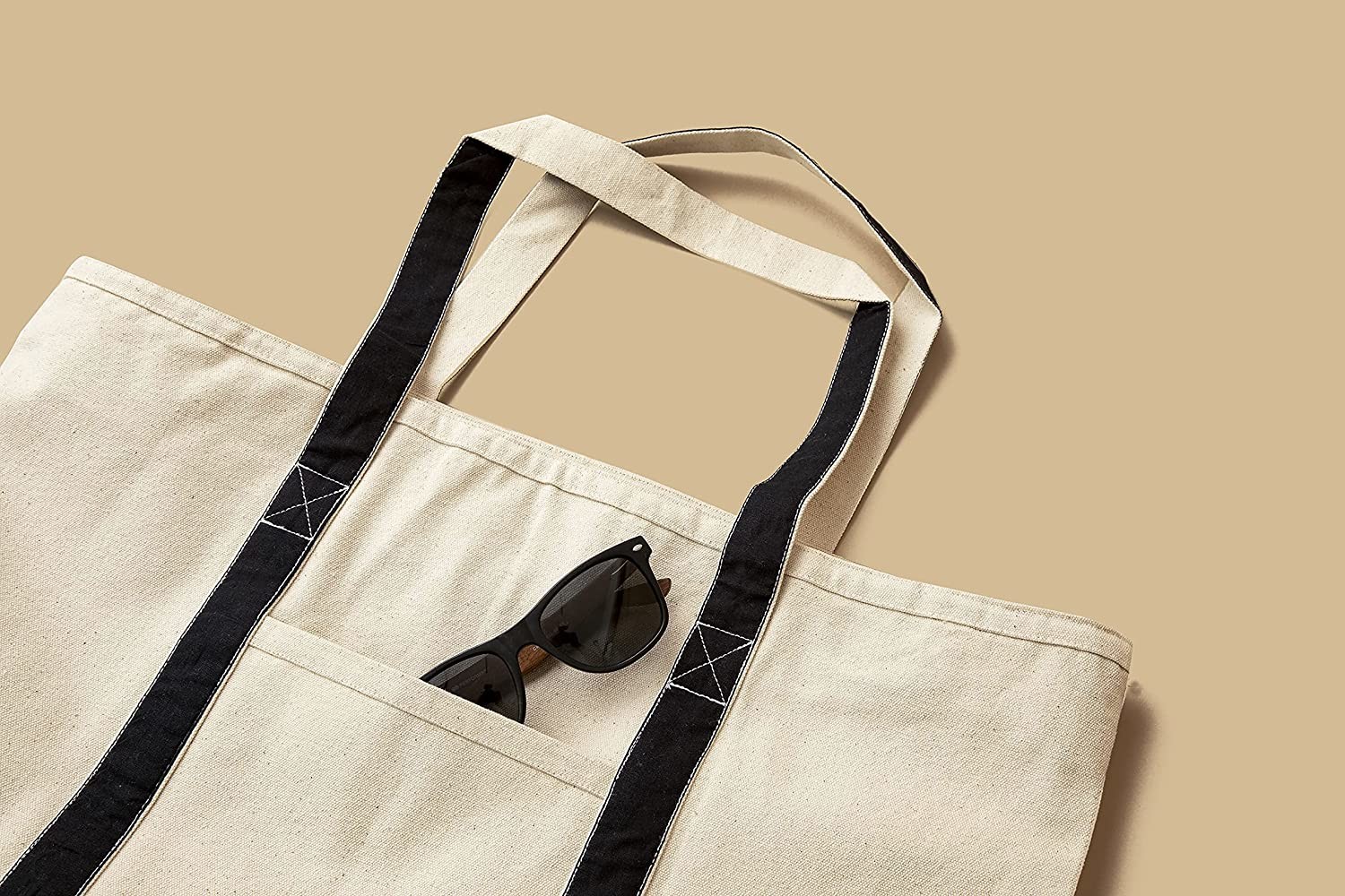 Extra Large Canvas Zippered Tote Bag Zip Top 100% Organic Cotton 22 Inches