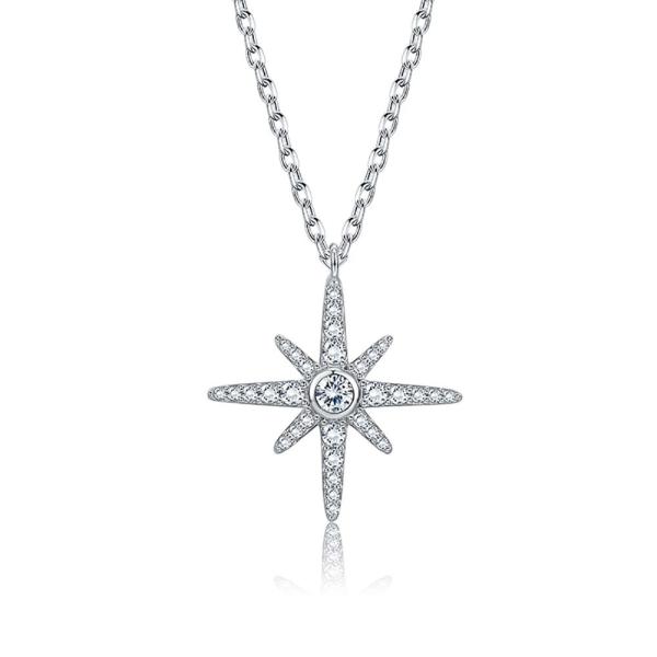 0.67in 41cm Shinny Sterling Silver Jewelry Necklaces 18k Gold Star Moon Necklace
