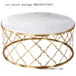 Customized laser cutting grille table iron steel stainless gold color round