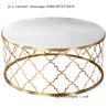 Buy cheap Customized laser cutting grille table iron steel stainless gold color round coffee table from wholesalers