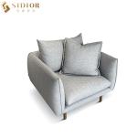 Customized Modern Hotel Restaurant Leather Leisure Chair With Solid Wood Legs