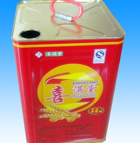 Buy cheap 14L Cooking Oil Bucket Plastic Handle Square Metal Tin Containers from wholesalers