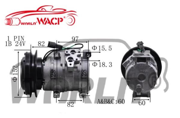 Buy cheap 10S15C 1B Truck Ac Compressor For Komatsu Caterpillar Hitachi 2473000510/4472204052 from wholesalers