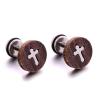Buy cheap Fashion Black Natural Wood Studs Jewelry Wholesale Wooden Cross Earrings from wholesalers