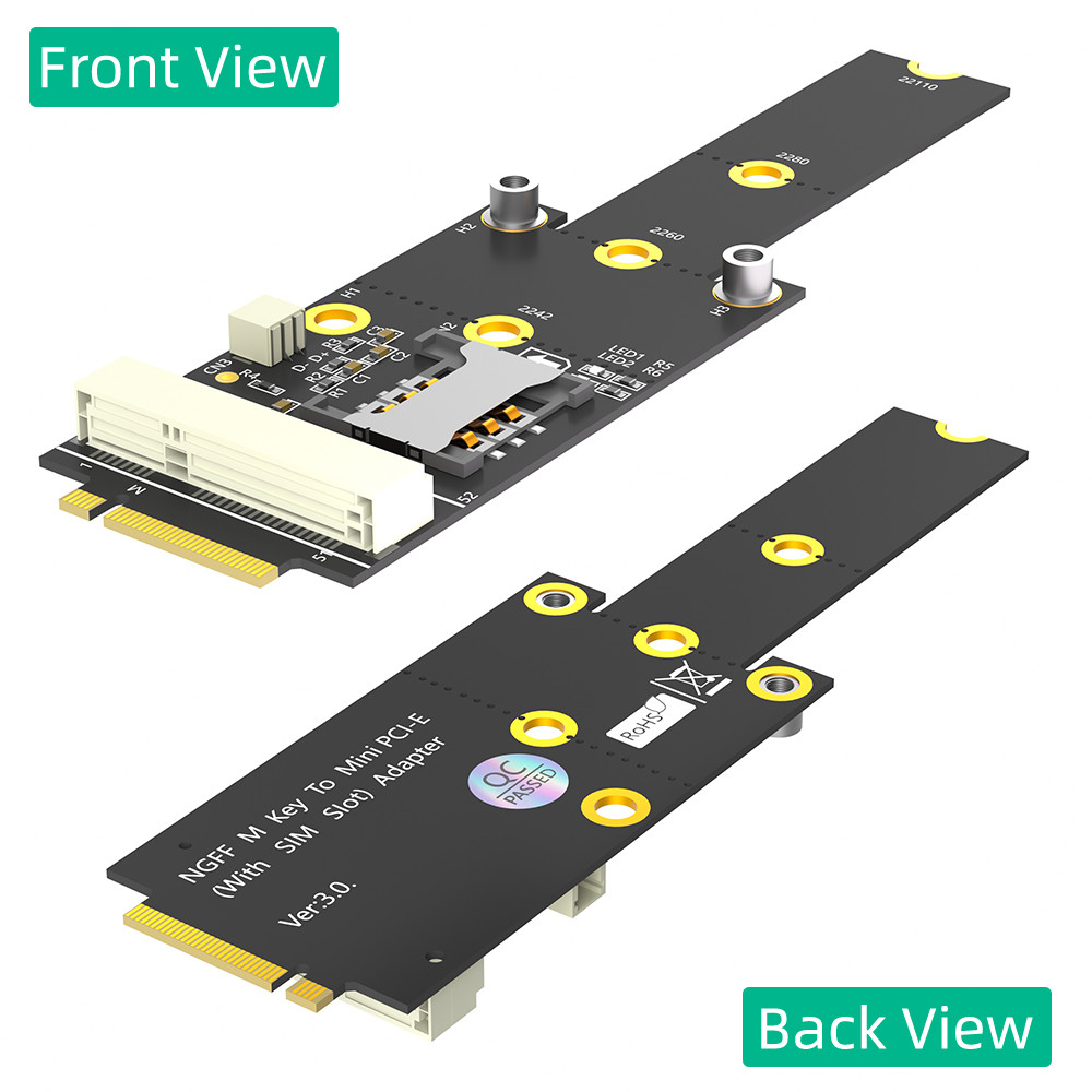 3G 4G 5G GSM LTE WIFI Module Mini PCIe Wireless Network Card SIM to NGFF M.2 Key M Socket Card Adapter mPCIe Slot convert NVMe