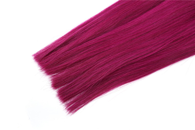 Double Drawn Purpled Color Straight Hair Unproduced Virgin Brazilian Hair Bundles