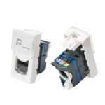 Exact Cables Rj45 Cat6 45*22.5 French Type UTP Single Keystone Jack for