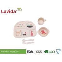 Buy cheap Animal Word Print Firm Bamboo Childrens Dinner Set Biodegradable For Indoor And product
