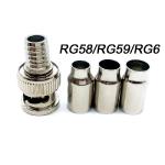 BNC Male Crimp On Style Bayonet Nut Coaxial Cable Connector For RG58/ RG59/ RG6