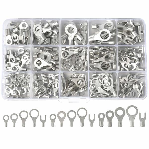 Buy cheap Tin Plated Fork Non Insulated Terminals Lugs AWG 22-16 16-14 12-10 260PCS from wholesalers