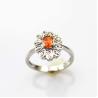 Buy cheap Women Jewelry Sterling Silver with 4x6mm Oval Red Cubic Zircon Ring(F26) from wholesalers