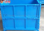 Blue Sides Cover Structural Pallet Rack , Industrial Steel Folding Steel