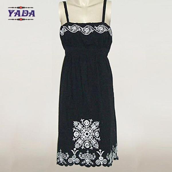 Buy cheap Women black batwing sleeve embroidery elegant dress ladies executive dresses sexy for women from wholesalers