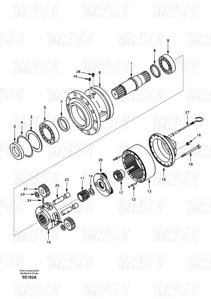Buy cheap SA8230-27000 EC360 Excavator Swing Drive Catalog Black Color from wholesalers