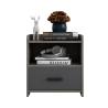 Buy cheap Eco Friendly Timber Bedside Table Gray White 2 Drawer Nightstand from wholesalers