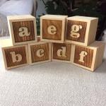 Letter Pinewood Wooden Milestone Blocks Baby ABC Alphabet Blocks Photo Props