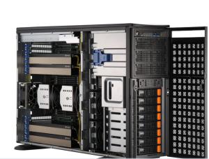 China Hybrid Dual SuperServer Tower 4U GPU Server 8x 3.5 SYS-741GE-TNRT 10 Gigabit Ethernet 2000W 1+1 Redundant on sale