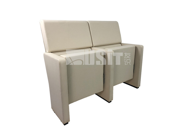 School PU Foldable Padded Church Chairs With Aluminium Stand