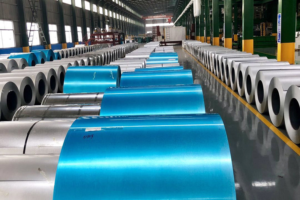 Blue AFP Anti-Finger Print Aluzinc Steel Galvalume Steel Coil 55% Aluminum Zinc Alloy Coated Steel Coil