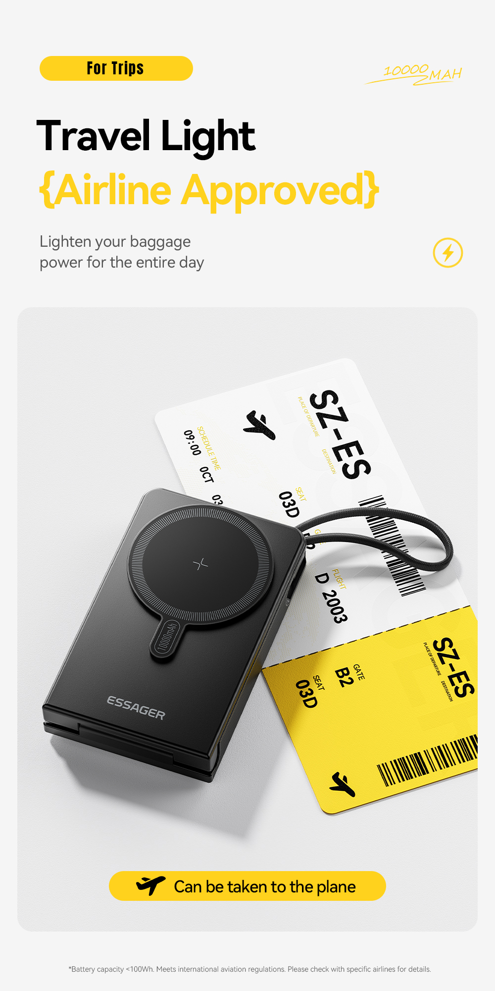 ESSAGER ES-D019 Wireless Magnetic Power Bank 10000mah Battery Bank