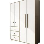 Exquisite Bedroom Wooden Furniture Wardrobe Storage Closet Melamine Finishing