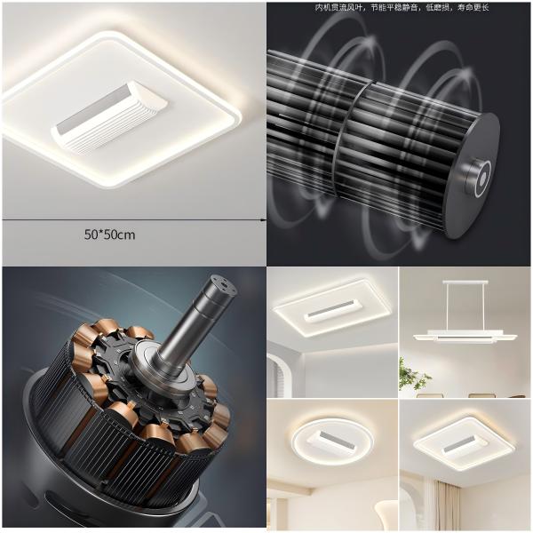 Wholesale factory Model 1631B Plastic Bladeless Ceiling Fan with Light DC Motor Remote Control for Living Room Installation