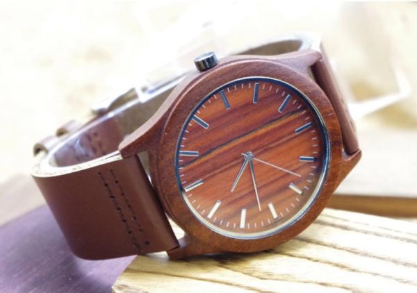 Buy cheap Stylish Waterproof Wooden Watches With Leather Bands / Red Wood from wholesalers