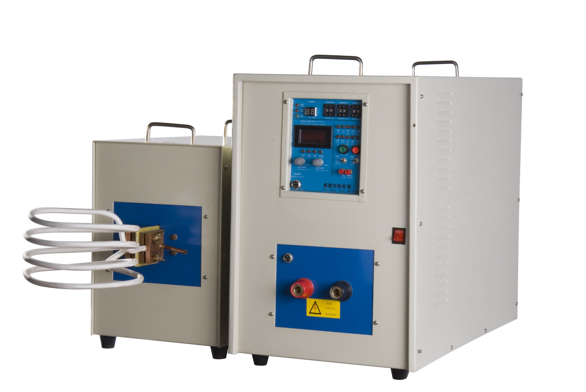 CE, SGS IGBT 40KW Medium Frequency induction heating equipment for forging steel, copper