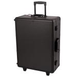 Black Color Portable Lighted Makeup Case , Makeup Travel Case On Wheels