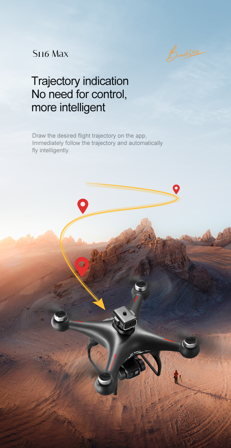 S116 Drone with 1KM Image Transmission Distance HD Dual Camera Optical Flow Positioning and Four Side Obstacle Avoidance