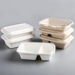 Disposable Sugarcane Takeaway to Go Lunch Box Food Containers for Restaurants