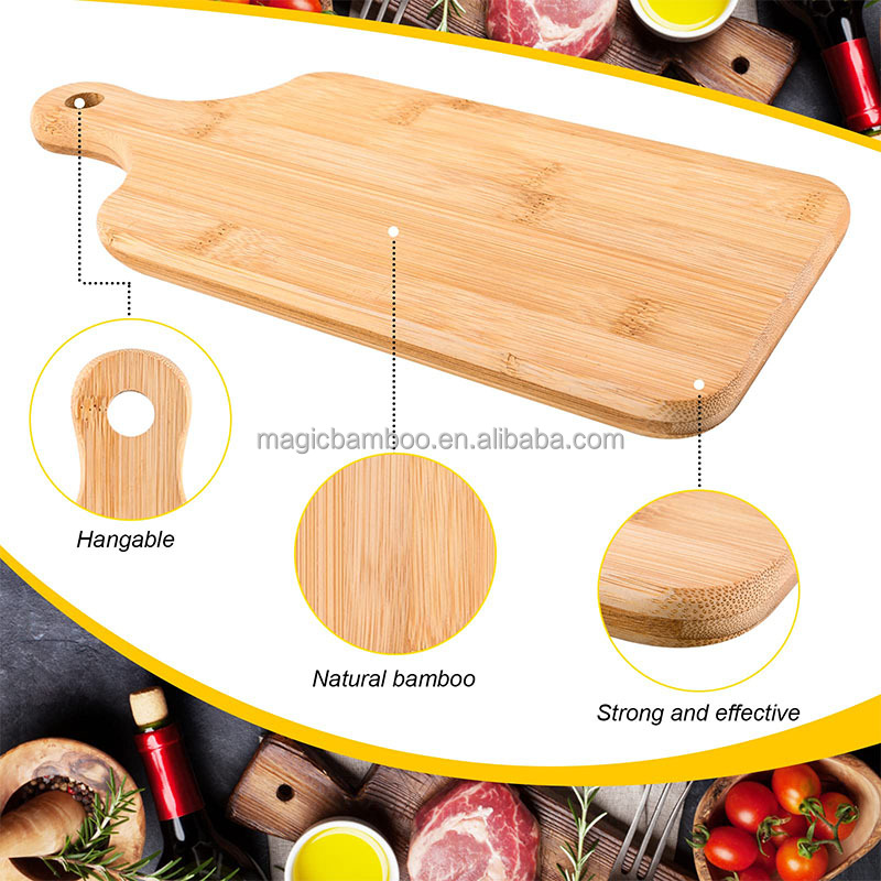 Kitchen Thick Large Bamboo Cutting Board with Handle Personalized Customized Designs
