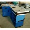 Buy cheap Curved Shape Powder coating Steel Cashier Supermarket Checkout Counter 6′ Long from wholesalers