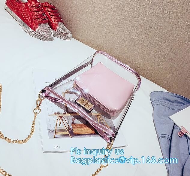 Waterproof Promotional Clear Tote Pvc Handle Shopping Bag, PVC Mat Waterproof Reusable Tote Shopping Bags, Summer Soft P