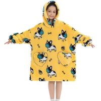 Buy cheap Long Lined Soft Fleece Full Print Oversized Blanket Hoodie With Sleeves product