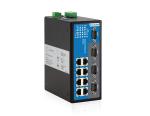 8-port Managed Industrial Ethernet Switch with 4 Serial Ports