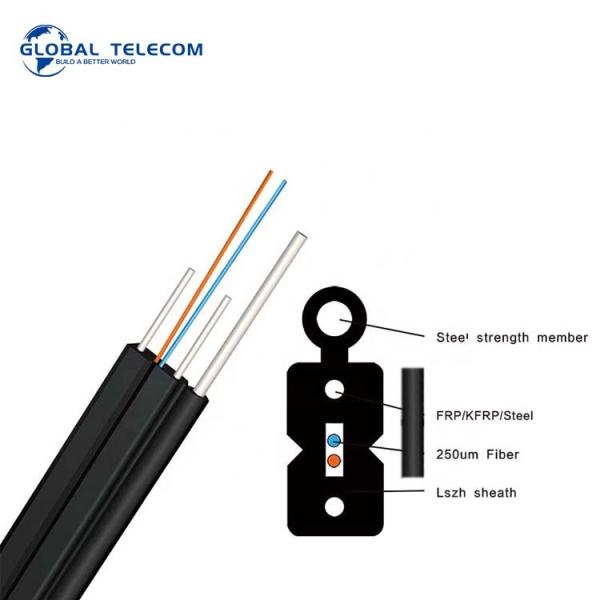 Buy cheap 2 Core FTTH Drop Fiber Optic Cable , Outdoor FTTH Drop Cable G657A1 G657a2 Fiber G657A4 from wholesalers