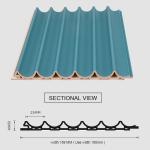 Decorative 3D WPC Wooden Ceiling Outdoor 15mm Round Grille Panel