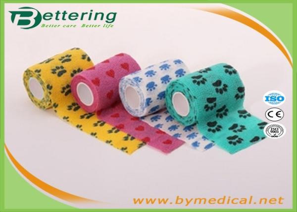 Buy cheap Veterinary Comfortable Animal Paw Printing Elastic Self Adhesive Wrap Bandages Cohesive Wrap from wholesalers