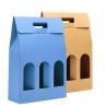 Buy cheap FSC Kraft Paper 3 Pack Wine Bottle Gift Box For Champagne from wholesalers